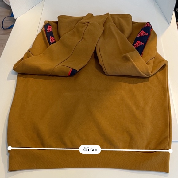 Men’s Adidas hoodie, size medium, in brown, blue, and red. - Picture 5 of 9